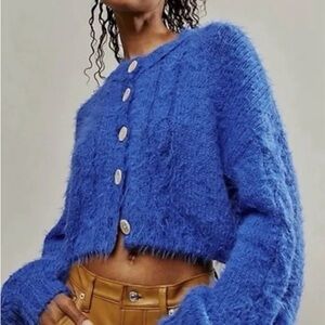 Free People Willow Fuzzy Button-Up Cardigan